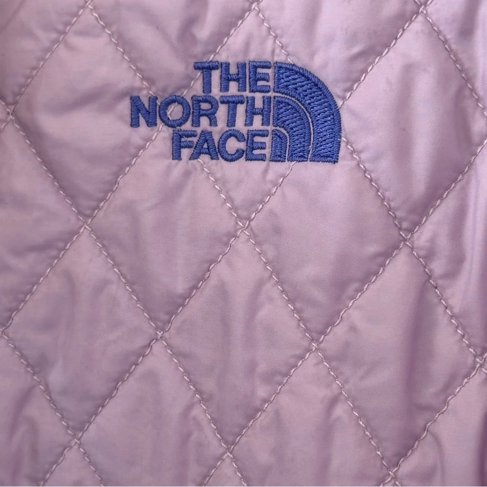 The North Face Girls Reversible Osito Fleece Jacket Purple & Lavender Quilted